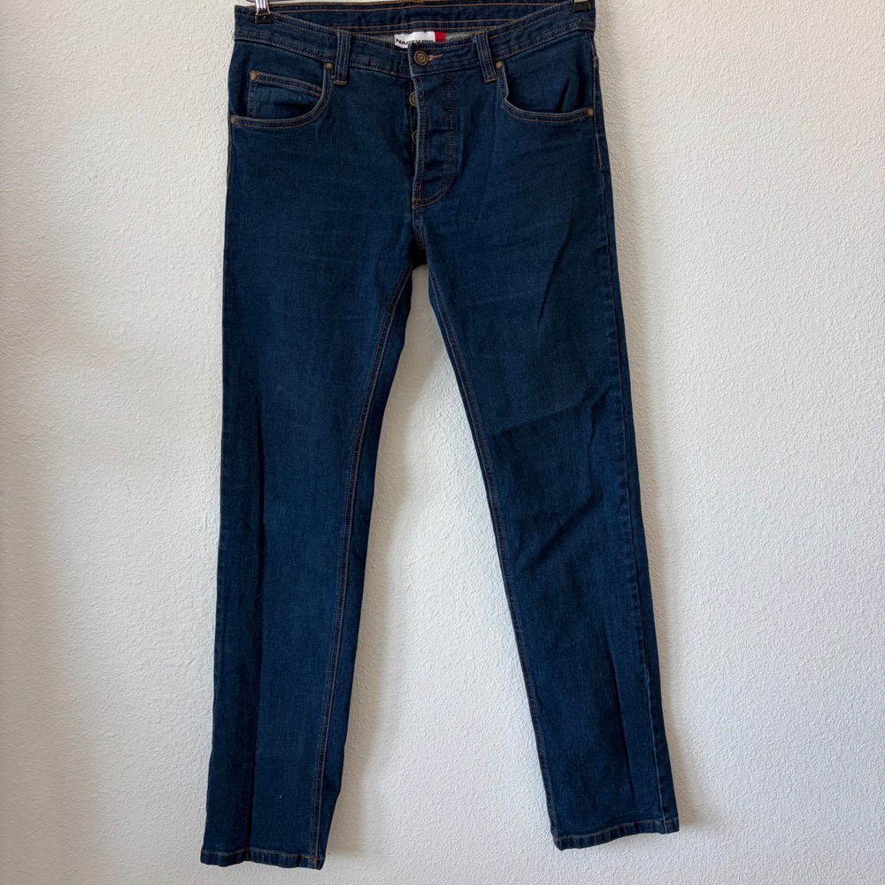 Nasty Pig Jeans Mens 31 Dark Wash Slim Straight Button Fly Stretch Denim Indigo